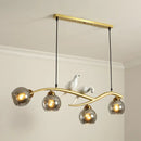 Modern black and white bird linear island pendant light dining room