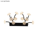 Modern black and white blossom clear glass wall light bedroom