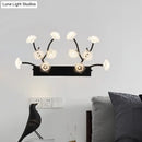 Modern black and white blossom clear glass wall light bedroom