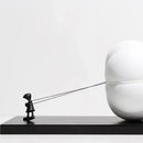 Modern black and white cartoon balloon man sculpture living room decor