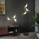 Modern black and white crow led floor lamp living room decor