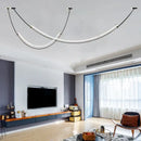Modern black and white designer arc line dining room chandelier