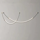 Modern black and white designer arc line dining room chandelier