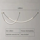 Modern black and white designer arc line dining room chandelier