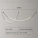 Modern black and white designer arc line dining room chandelier