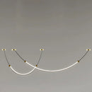 Modern black and white designer arc line dining room chandelier