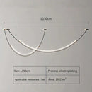Modern black and white designer arc line dining room chandelier