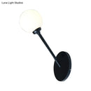 Modern black and white glass globe wall sconce dining room light