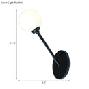 Modern black and white glass globe wall sconce dining room light