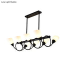 DecorBites™ Modern White Glass Linear Kitchen Pendant Light Fixture - 6/8/10 Lights - Black Hanging Lamp Kit - Down/Up