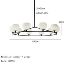 DecorBites™ Brass and White Glass Pendant Lamp with Adjustable Height