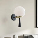 Modern black and white glass wall sconce bedroom light fixture