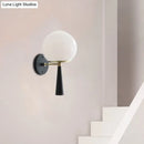 Modern black and white glass wall sconce bedroom light fixture