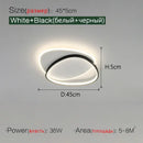 Modern black and white led ceiling lamp for bedroom