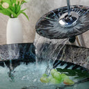 Modern black and white marble glass basin tap set bathroom sink