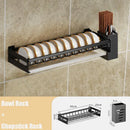 Modern black and white two tier dish drainer rack kitchen storage