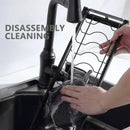 Modern black and white two tier dish drainer rack kitchen storage
