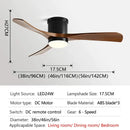 Modern black and wood 46in led ceiling fan for bedrooms