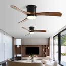 Modern black and wood 46in led ceiling fan for bedrooms