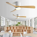 Modern black and wood 46in led ceiling fan for bedrooms