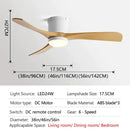 Modern black and wood 46in led ceiling fan for bedrooms
