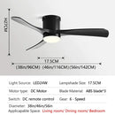 Modern black and wood 46in led ceiling fan for bedrooms