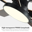 Modern black and wood ceiling fan light living room chandelier
