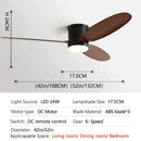 Modern black and wood dc ceiling fan with remote control bedroom