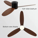 Modern black and wood dc ceiling fan with remote control bedroom