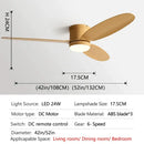 Modern black and wood dc ceiling fan with remote control bedroom