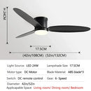 Modern black and wood dc ceiling fan with remote control bedroom