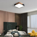 Modern black and wood led ceiling light for bedroom