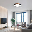 Modern black and wood led ceiling light for bedroom