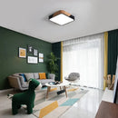 Modern black and wood led ceiling light for bedroom