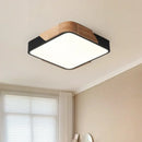 Modern black and wood led ceiling light for bedroom