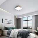 Modern black and wood led ceiling light for bedroom