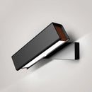Modern black and wood rotatable led sconce lamp for bedroom