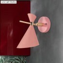Modern black angle shade wall sconce with wood arm bedroom light