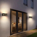 Modern black angular metal ip65 outdoor wall lamp for villa porch