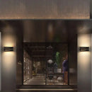 Modern black angular metal ip65 outdoor wall lamp for villa porch