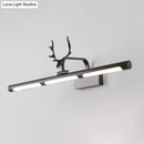 Modern black antler accent led wall lamp bathroom vanity light
