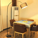 Modern black arched led floor lamp – living room fabric shade