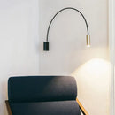 Modern black arched led wall mount light for living room