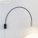 Modern black arched led wall mount light for living room