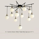 Modern black art glass ball molecule chandelier – living room light