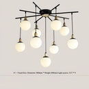 Modern black art glass ball molecule chandelier – living room light