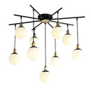 Modern black art glass ball molecule chandelier – living room light