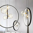 Modern black ball bubble led chandelier for dining room