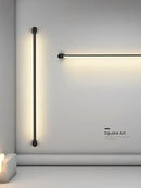 Modern black bar linear wall light for living room ambient lighting