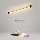 Modern black bar linear wall light for living room ambient lighting